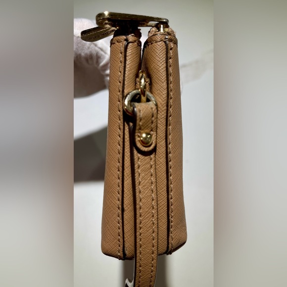 MICHAEL KORS Double Zipper Wristlet/Wallet, 2 compartments, Tan/Camel - Picture 7 of 10